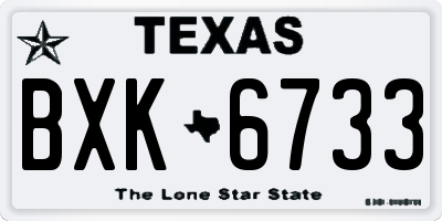 TX license plate BXK6733