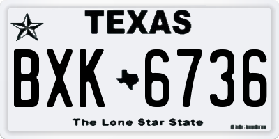 TX license plate BXK6736