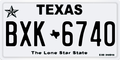 TX license plate BXK6740