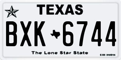 TX license plate BXK6744