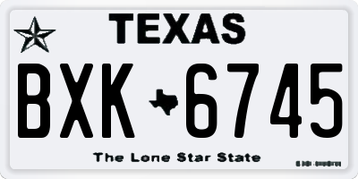 TX license plate BXK6745
