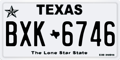 TX license plate BXK6746