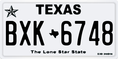 TX license plate BXK6748