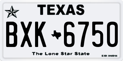 TX license plate BXK6750