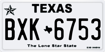 TX license plate BXK6753