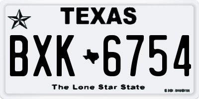 TX license plate BXK6754