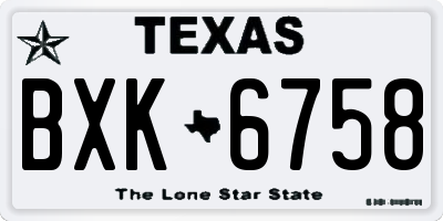 TX license plate BXK6758