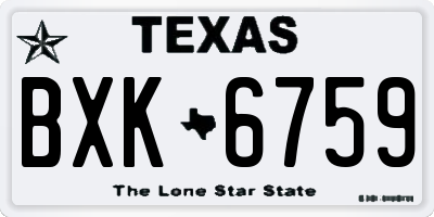 TX license plate BXK6759