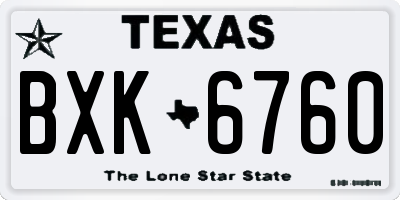 TX license plate BXK6760