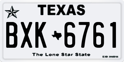 TX license plate BXK6761