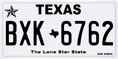 TX license plate BXK6762