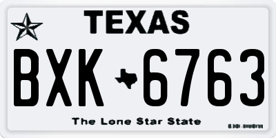 TX license plate BXK6763