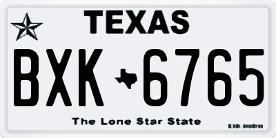 TX license plate BXK6765
