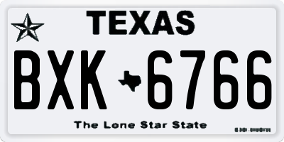 TX license plate BXK6766