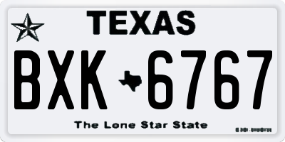 TX license plate BXK6767