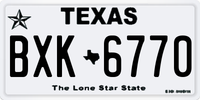 TX license plate BXK6770