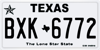 TX license plate BXK6772