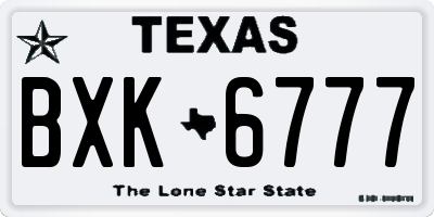 TX license plate BXK6777