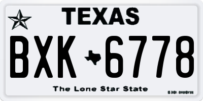 TX license plate BXK6778