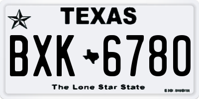 TX license plate BXK6780