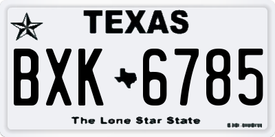 TX license plate BXK6785