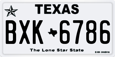 TX license plate BXK6786