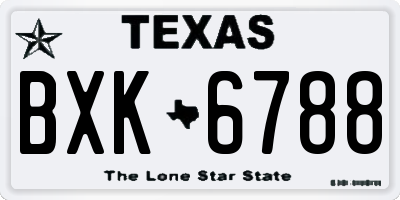 TX license plate BXK6788