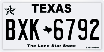 TX license plate BXK6792