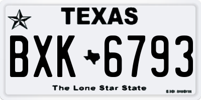 TX license plate BXK6793
