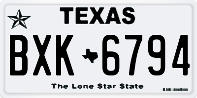 TX license plate BXK6794