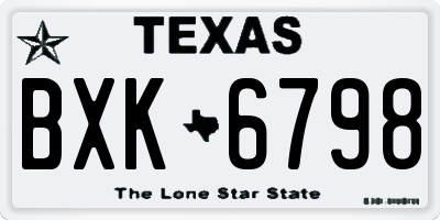 TX license plate BXK6798