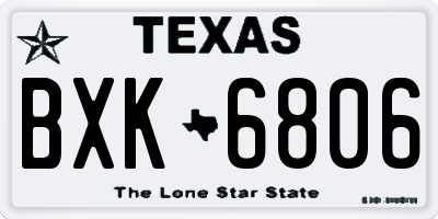 TX license plate BXK6806