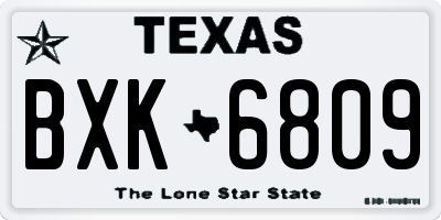 TX license plate BXK6809