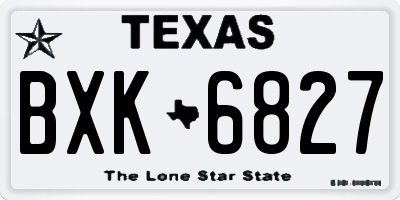 TX license plate BXK6827