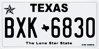 TX license plate BXK6830