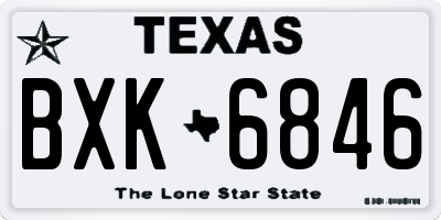 TX license plate BXK6846