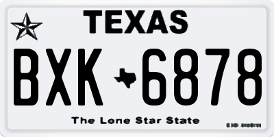 TX license plate BXK6878