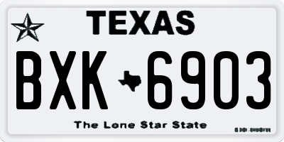 TX license plate BXK6903