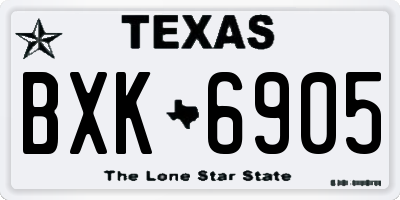 TX license plate BXK6905