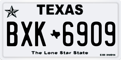 TX license plate BXK6909