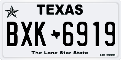 TX license plate BXK6919
