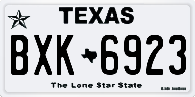 TX license plate BXK6923