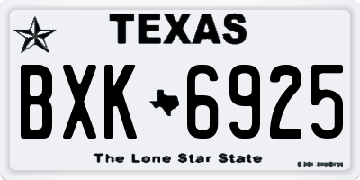 TX license plate BXK6925