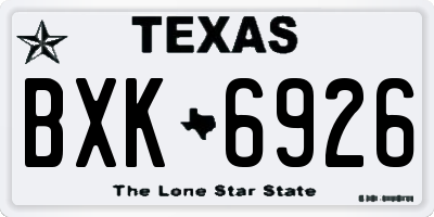 TX license plate BXK6926