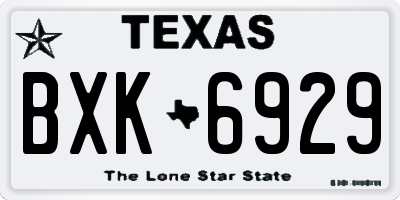 TX license plate BXK6929