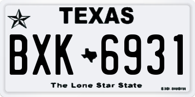 TX license plate BXK6931
