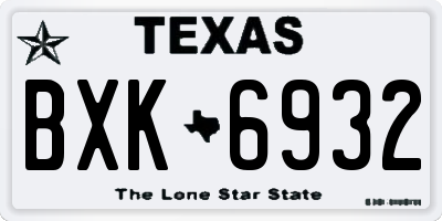 TX license plate BXK6932