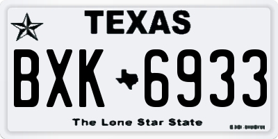 TX license plate BXK6933