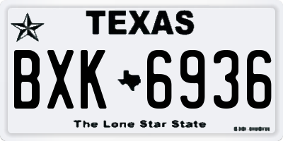 TX license plate BXK6936