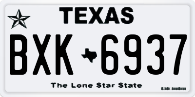 TX license plate BXK6937